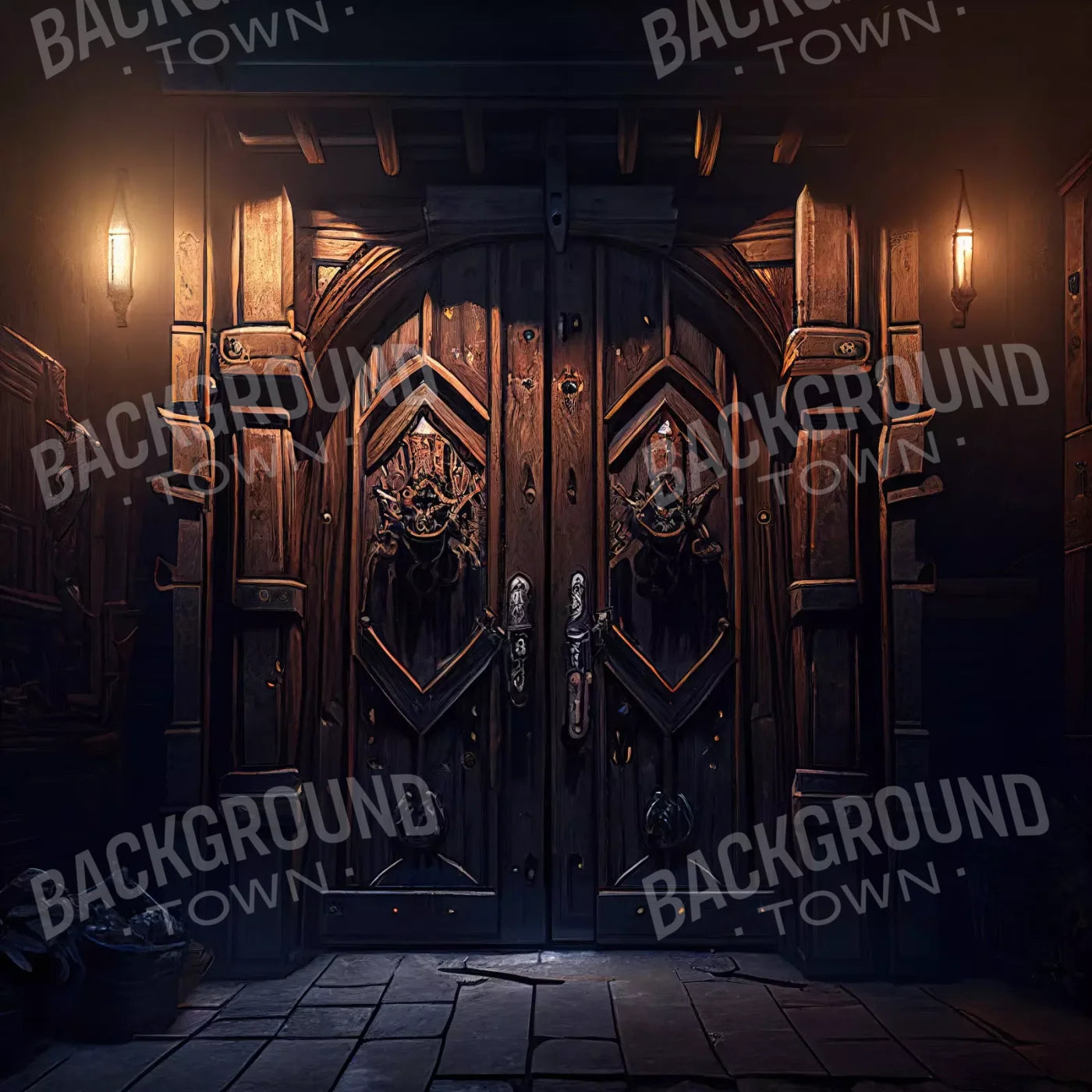 Dungeon Doors L 8X8 Fleece ( 96 X Inch ) Backdrop