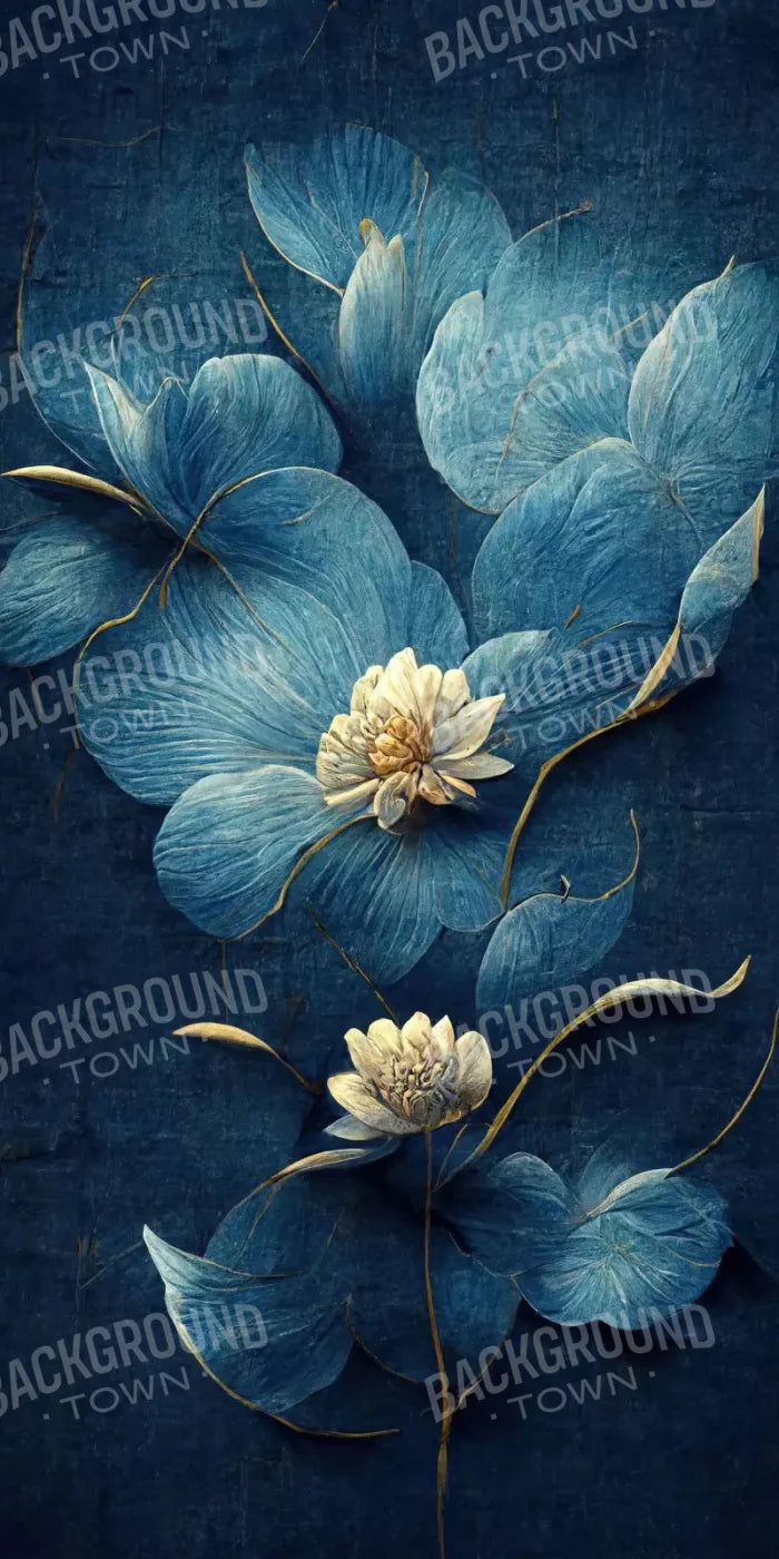 Dusty Blue Poppy 2 10X20 Ultracloth ( 120 X 240 Inch ) Backdrop