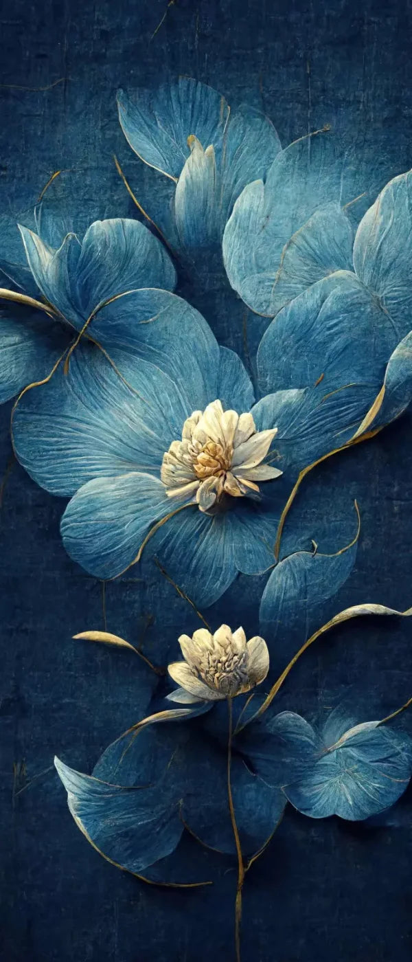 Dusty Blue Poppy 2 5X12 Ultracloth For Westcott X-Drop ( 60 X 144 Inch ) Backdrop
