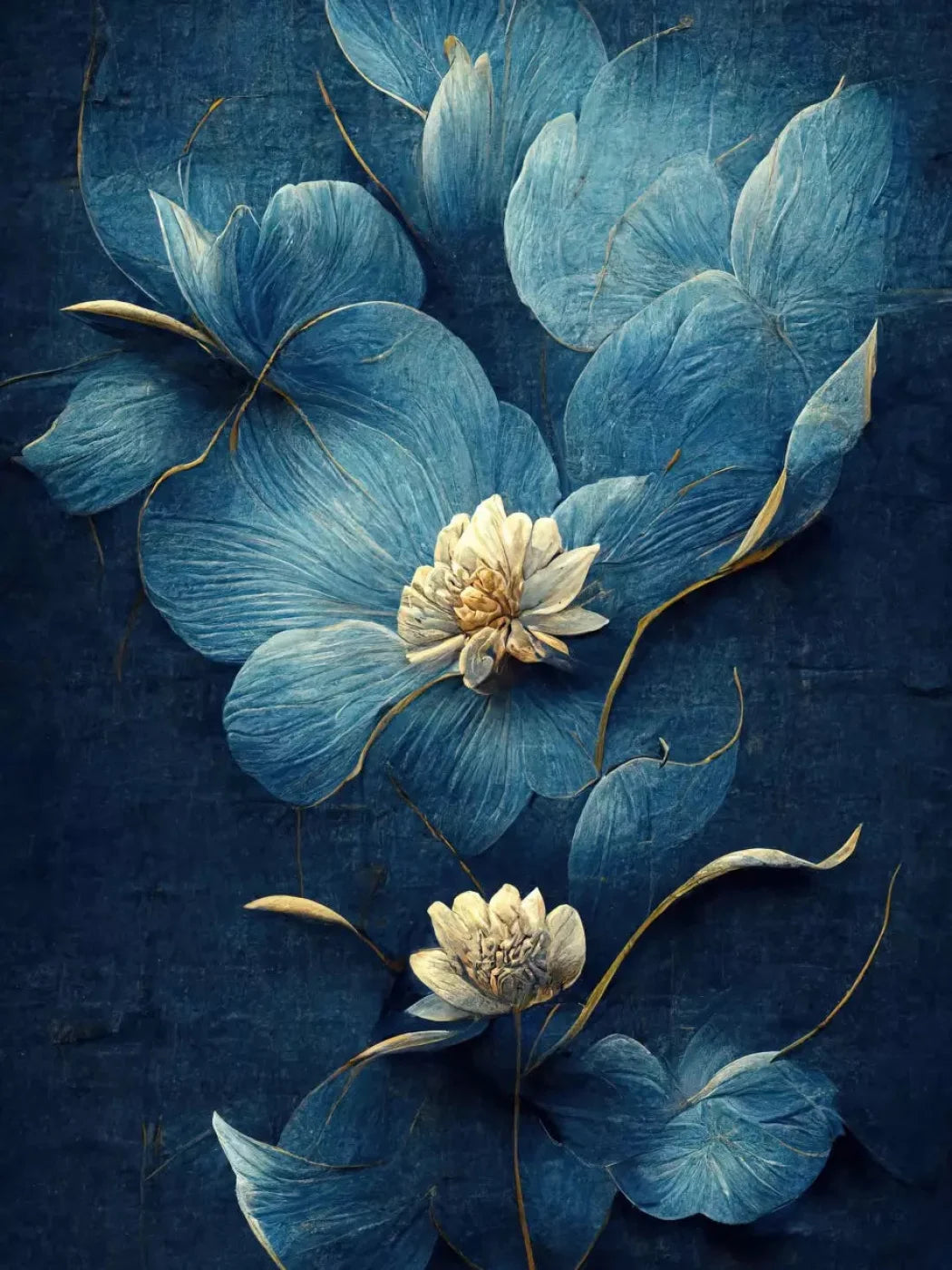 Dusty Blue Poppy 2 8X10 Fleece ( 96 X 120 Inch ) Backdrop