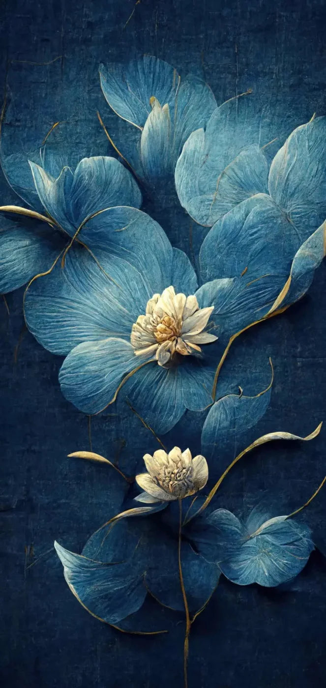 Dusty Blue Poppy 2 8X16 Ultracloth ( 96 X 192 Inch ) Backdrop