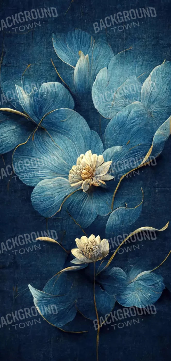 Dusty Blue Poppy 2 8X16 Ultracloth ( 96 X 192 Inch ) Backdrop