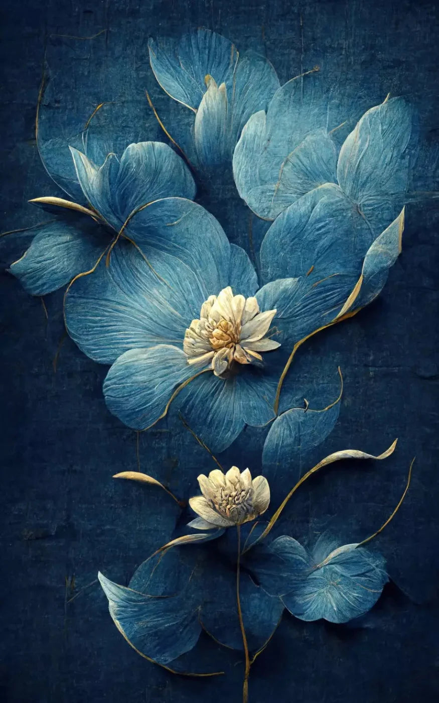 Dusty Blue Poppy 2 9X14 Ultracloth ( 108 X 168 Inch ) Backdrop