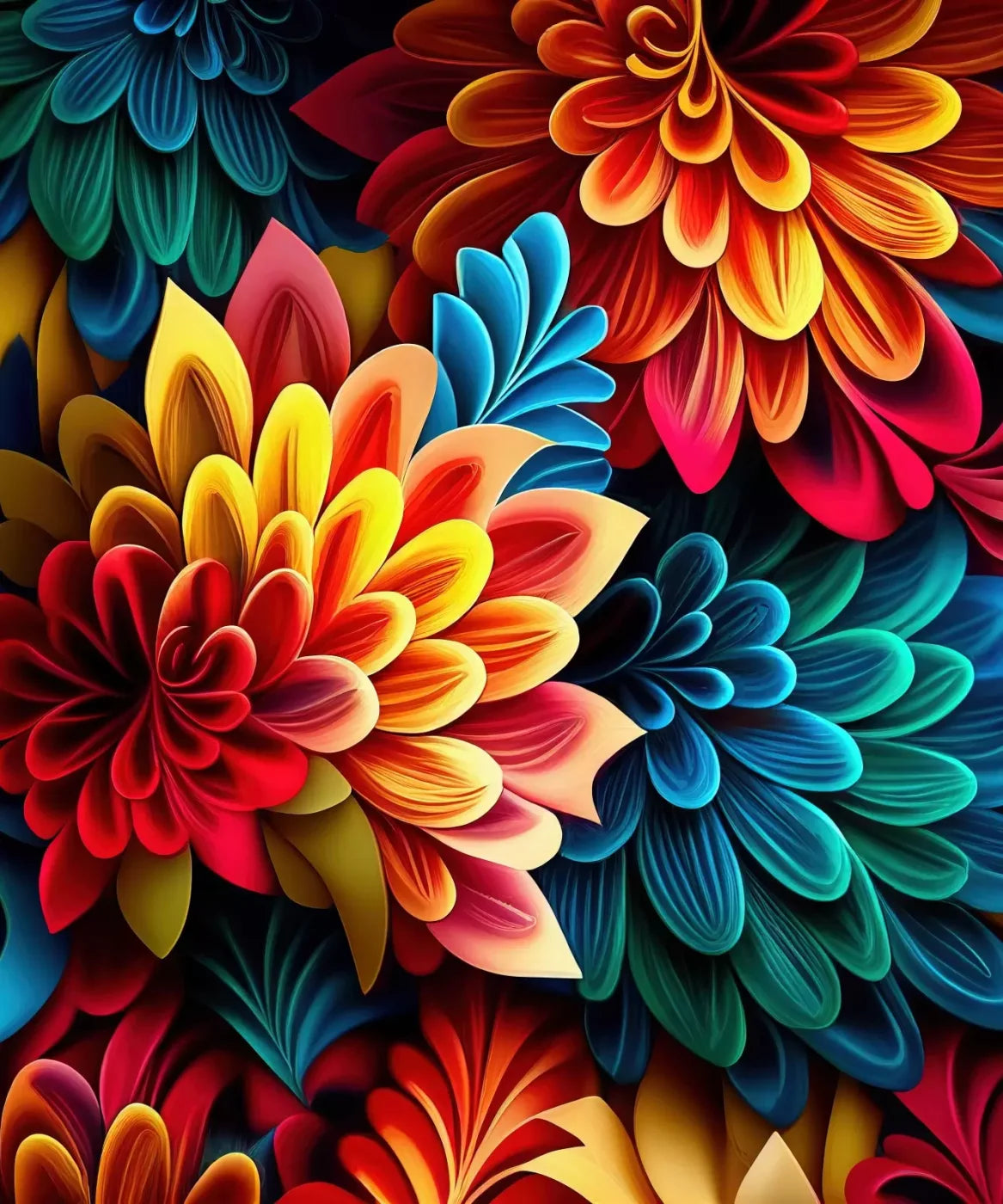 Dynamic Dahlias 10’X12’ Ultracloth (120 X 144 Inch) Backdrop