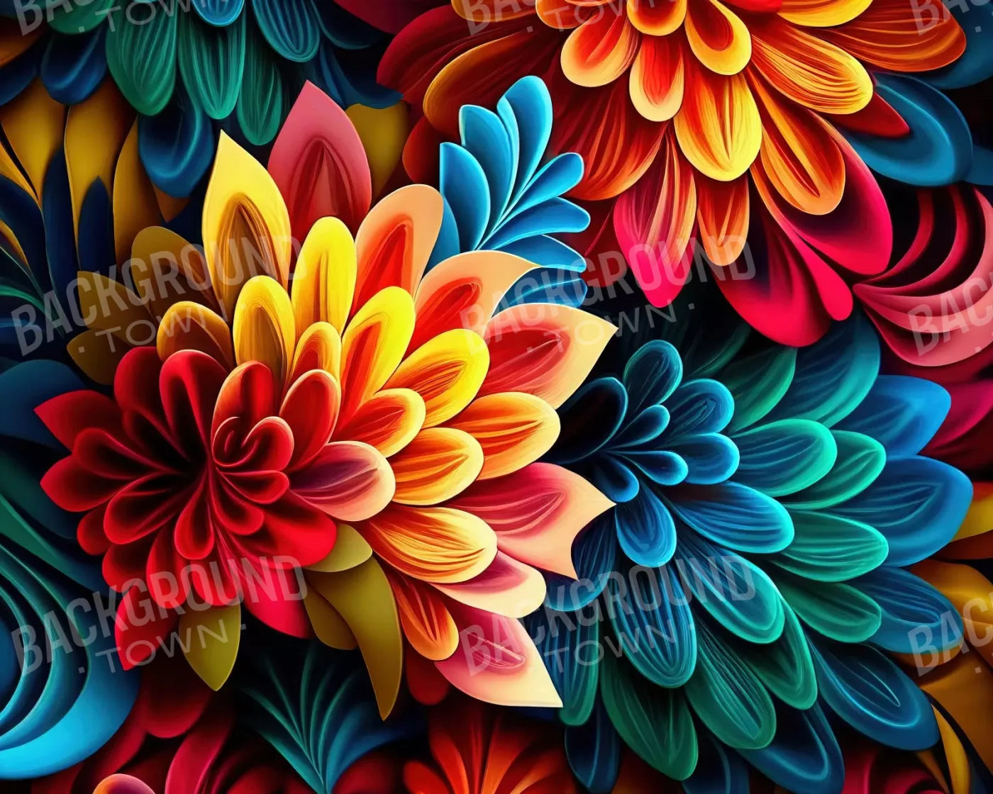 Dynamic Dahlias 10’X8’ Fleece (120 X 96 Inch) Backdrop