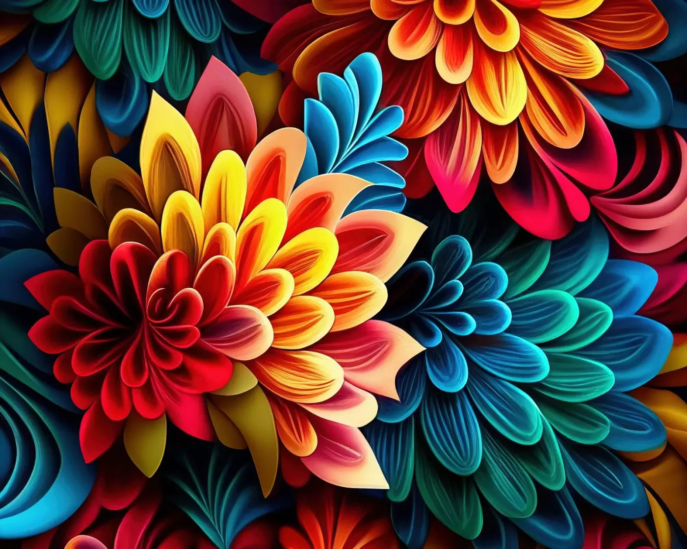 Dynamic Dahlias 10’X8’ Fleece (120 X 96 Inch) Backdrop