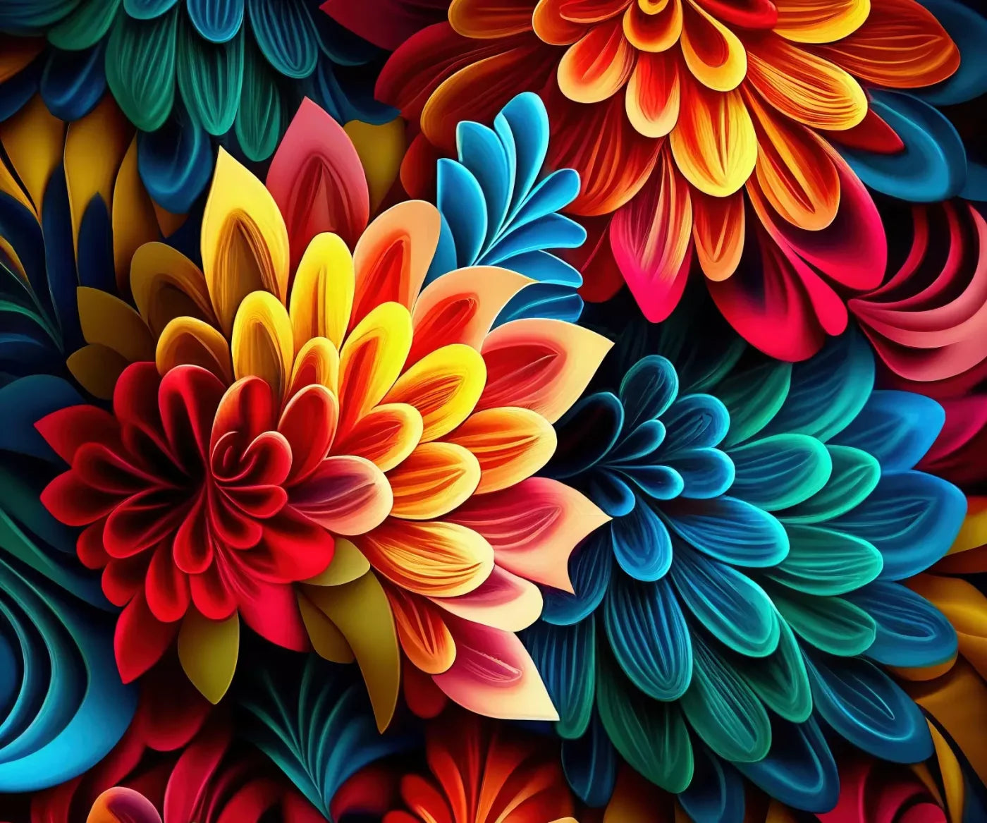 Dynamic Dahlias 12’X10’ Ultracloth (144 X 120 Inch) Backdrop