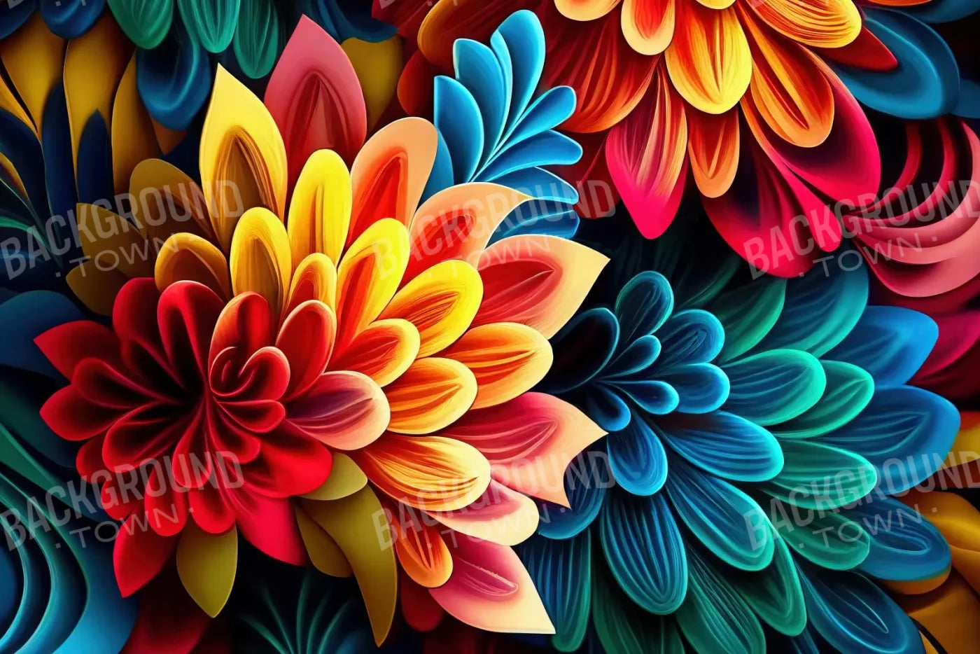 Dynamic Dahlias 12’X8’ Ultracloth (144 X 96 Inch) Backdrop