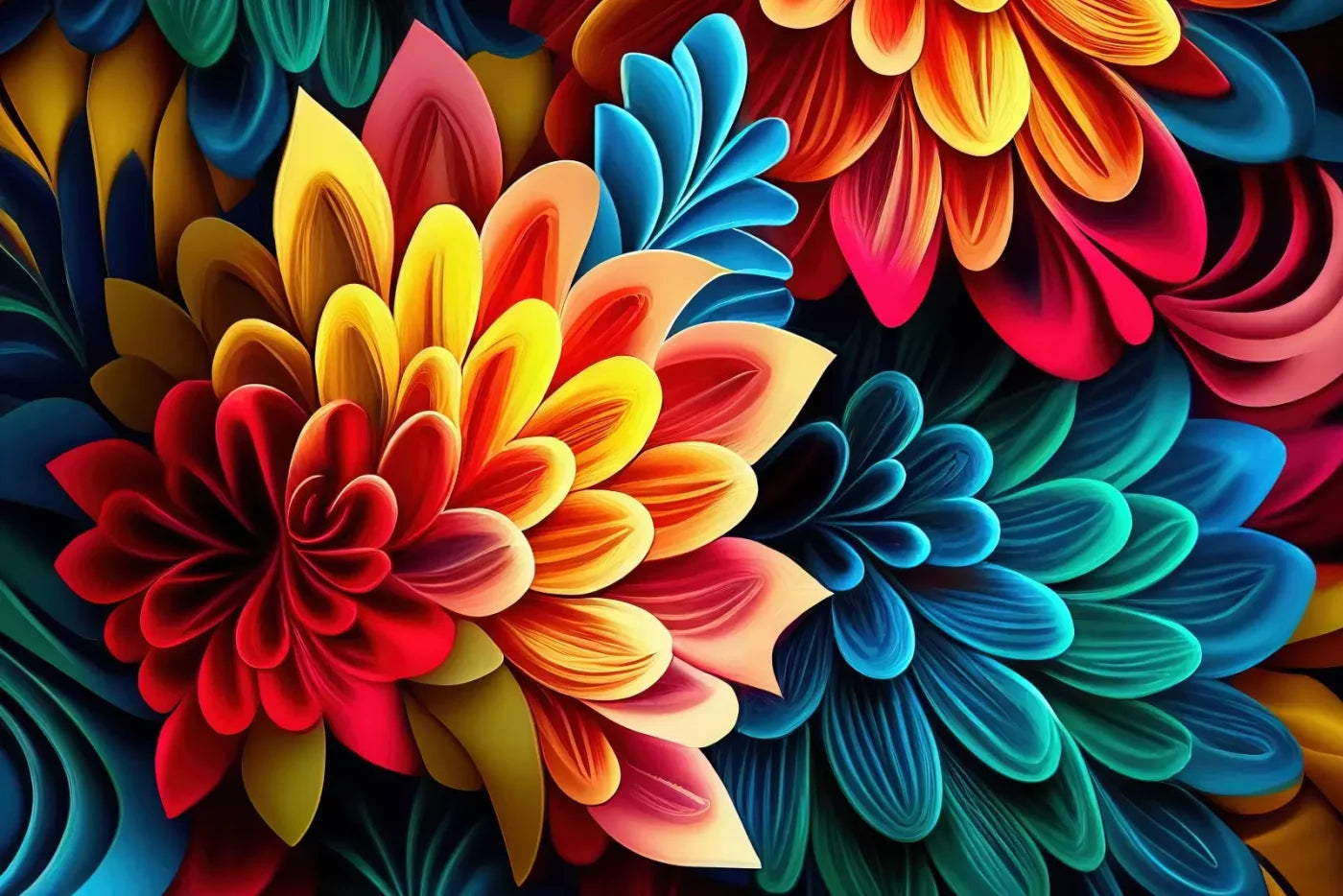 Dynamic Dahlias 12’X8’ Ultracloth (144 X 96 Inch) Backdrop