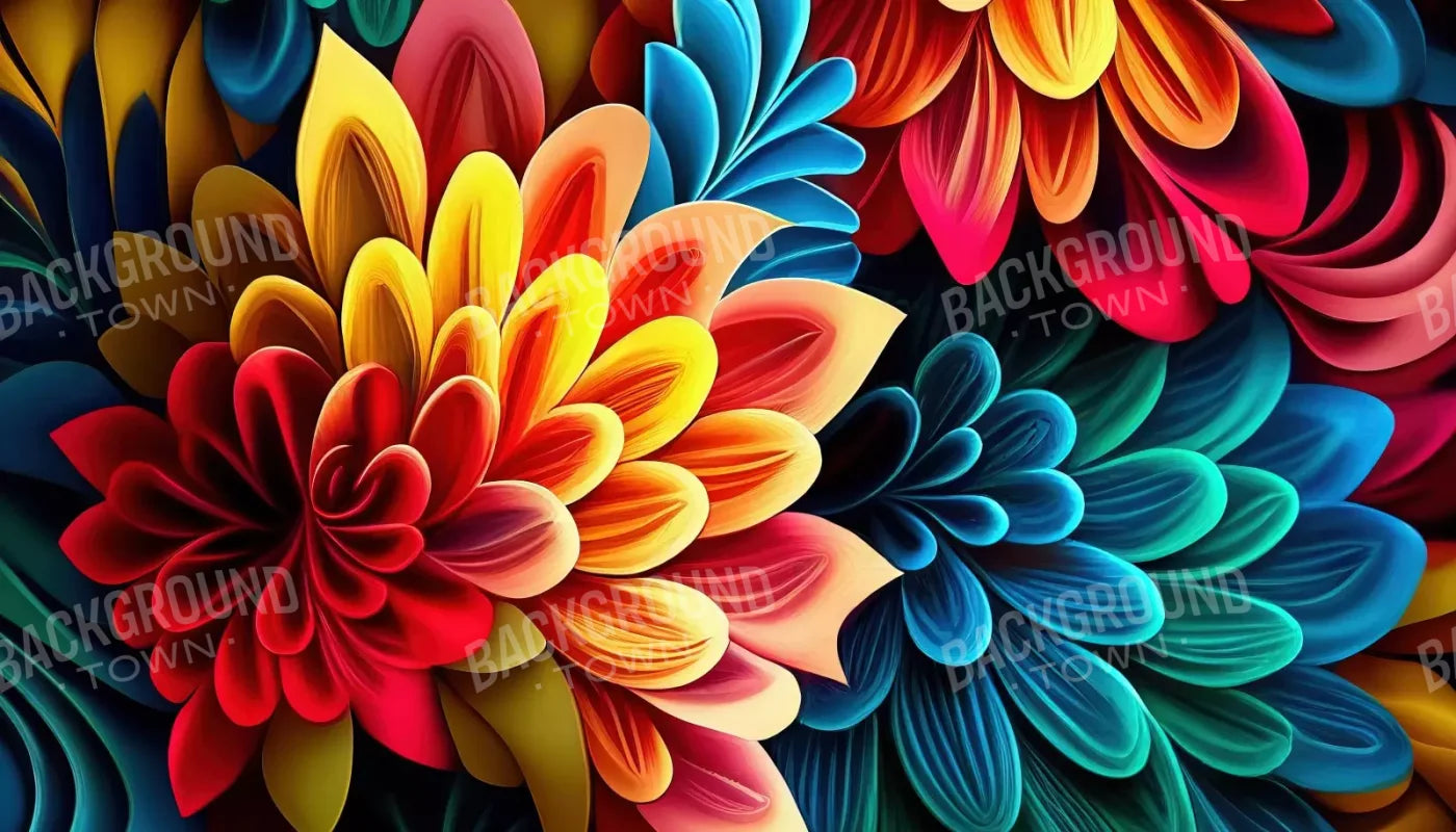 Dynamic Dahlias 14’X8’ Ultracloth (168 X 96 Inch) Backdrop