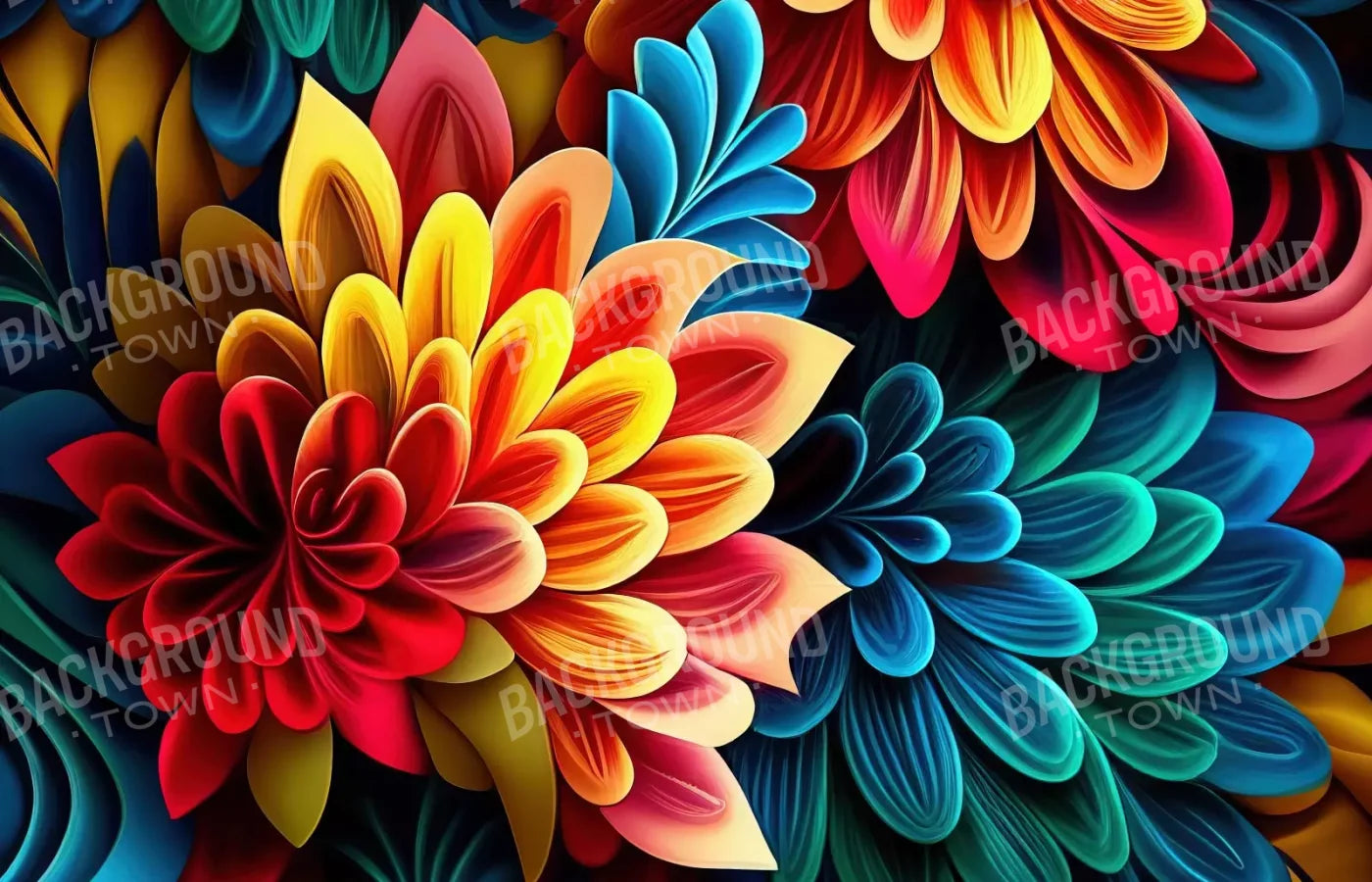 Dynamic Dahlias 14’X9’ Ultracloth (168 X 108 Inch) Backdrop