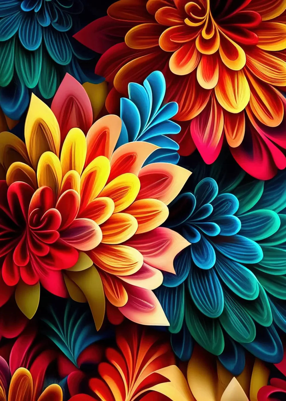 Dynamic Dahlias 5’X7’ Ultracloth (60 X 84 Inch) Backdrop