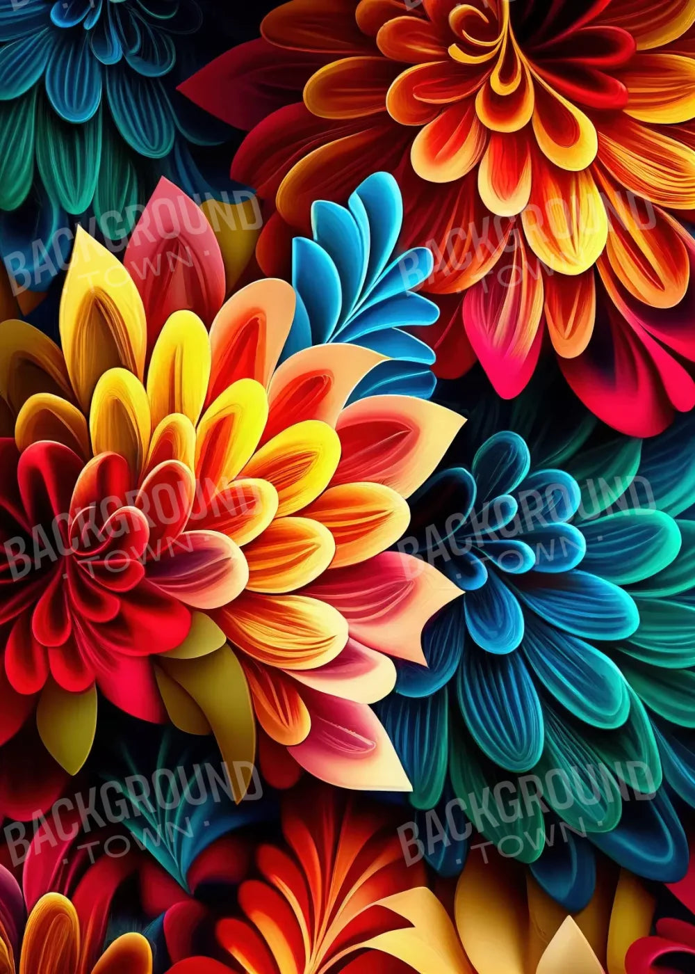 Dynamic Dahlias 5’X7’ Ultracloth (60 X 84 Inch) Backdrop