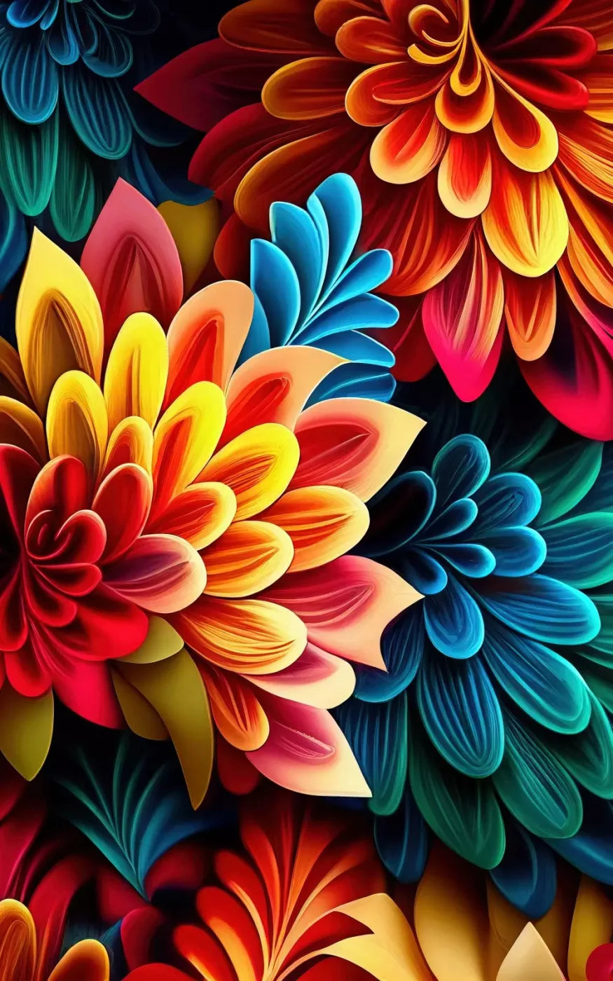 Dynamic Dahlias 5’X8’ Ultracloth (60 X 96 Inch) Backdrop