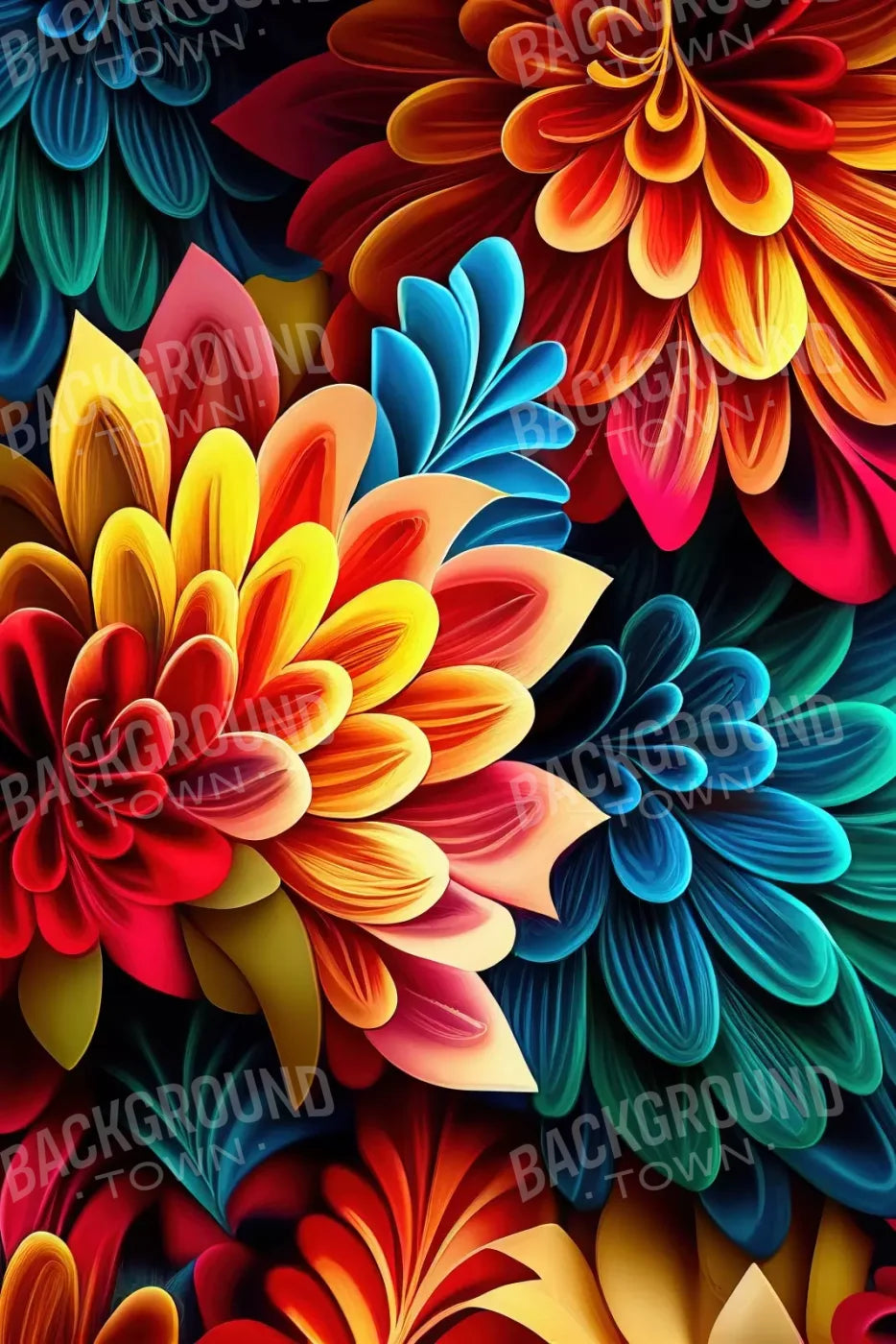 Dynamic Dahlias 8’X12’ Ultracloth (96 X 144 Inch) Backdrop