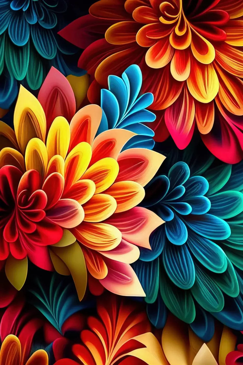 Dynamic Dahlias 8’X12’ Ultracloth (96 X 144 Inch) Backdrop
