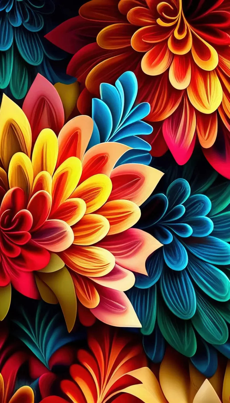 Dynamic Dahlias 8’X14’ Ultracloth (96 X 168 Inch) Backdrop