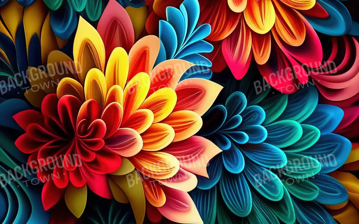 Dynamic Dahlias 8’X5’ Ultracloth (96 X 60 Inch) Backdrop
