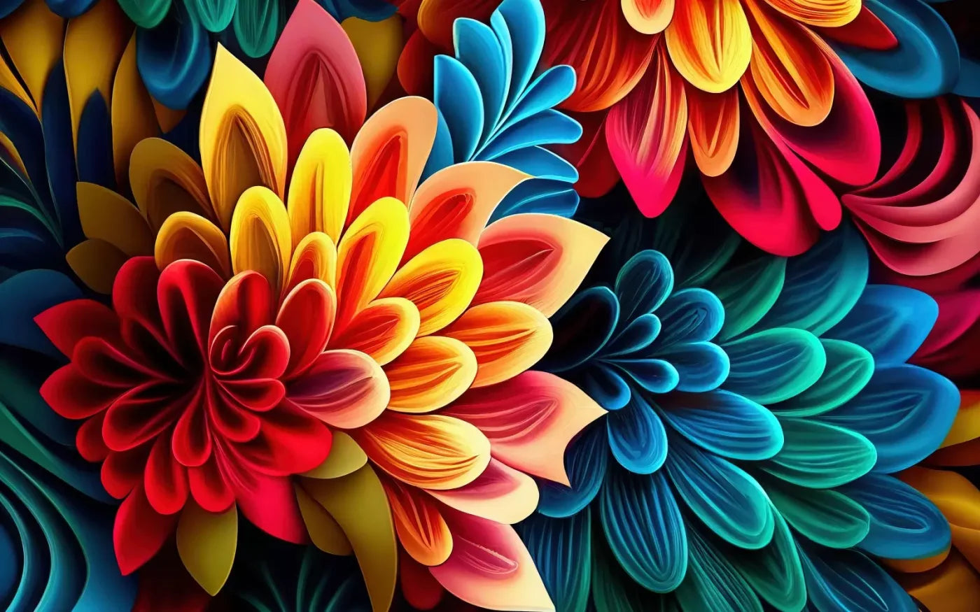 Dynamic Dahlias 8’X5’ Ultracloth (96 X 60 Inch) Backdrop