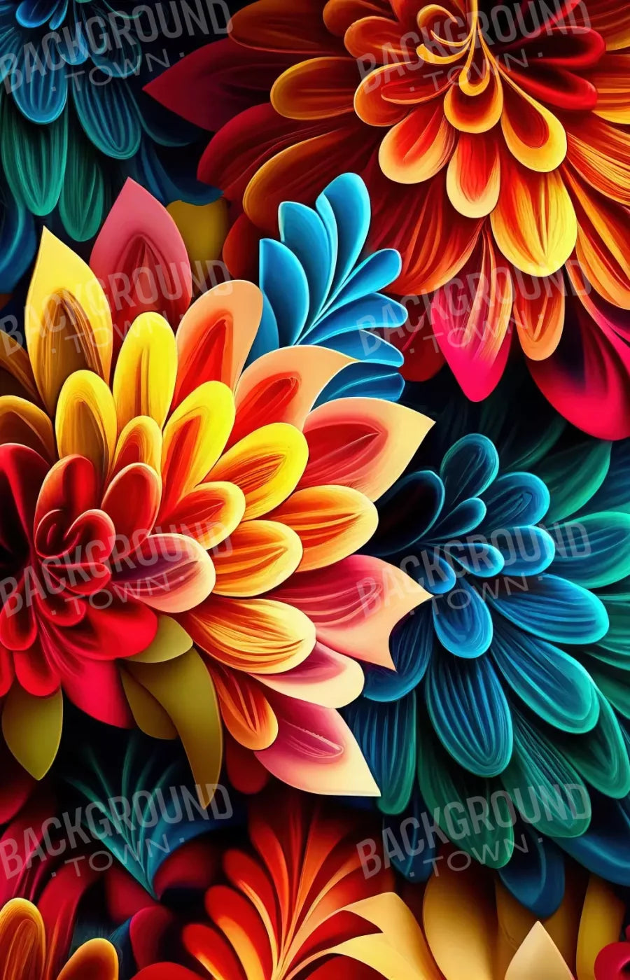 Dynamic Dahlias 9’X14’ Ultracloth (108 X 168 Inch) Backdrop