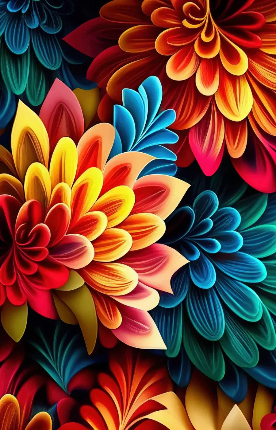 Dynamic Dahlias 9’X14’ Ultracloth (108 X 168 Inch) Backdrop