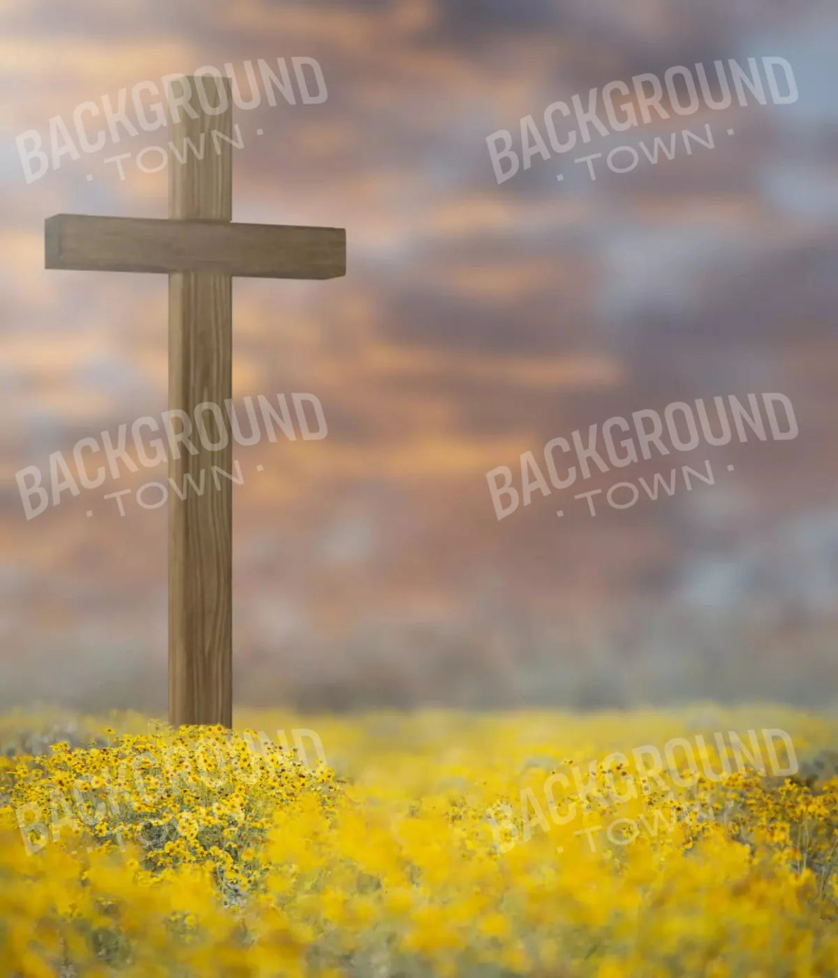Easter Cross In Flowers 1 10X12 Ultracloth ( 120 X 144 Inch ) Backdrop