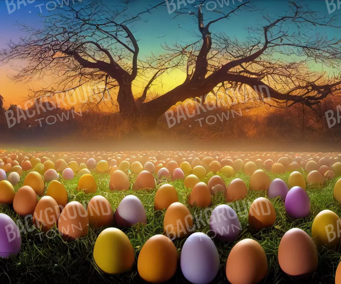 Easter Egg Farm 5’X4’2’ Fleece (60 X 50 Inch) Backdrop