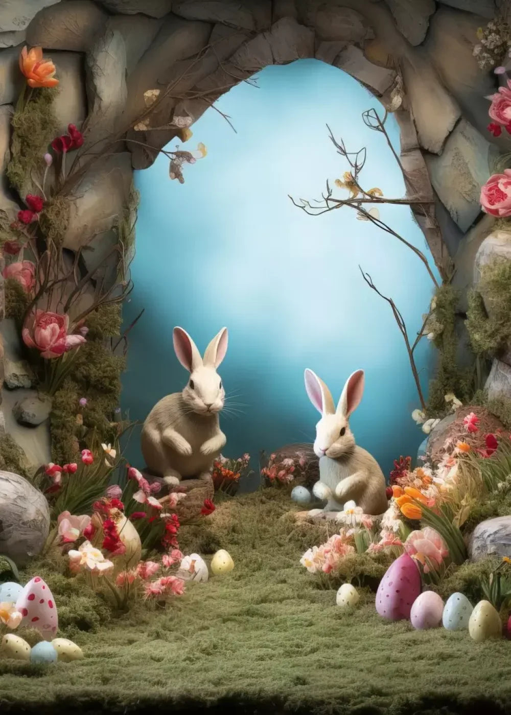 Easter Town 5’X7’ Ultracloth (60 X 84 Inch) Backdrop