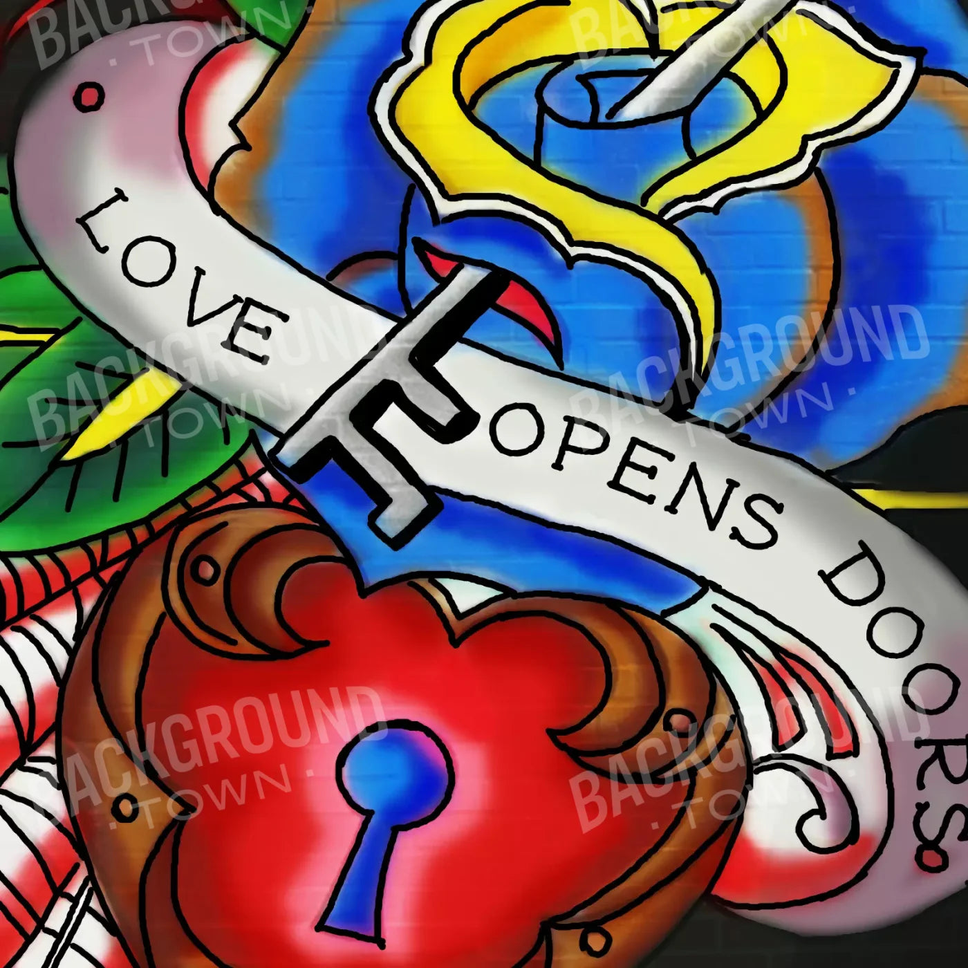 Multi-Color Valentines Day Backdrop for Photography