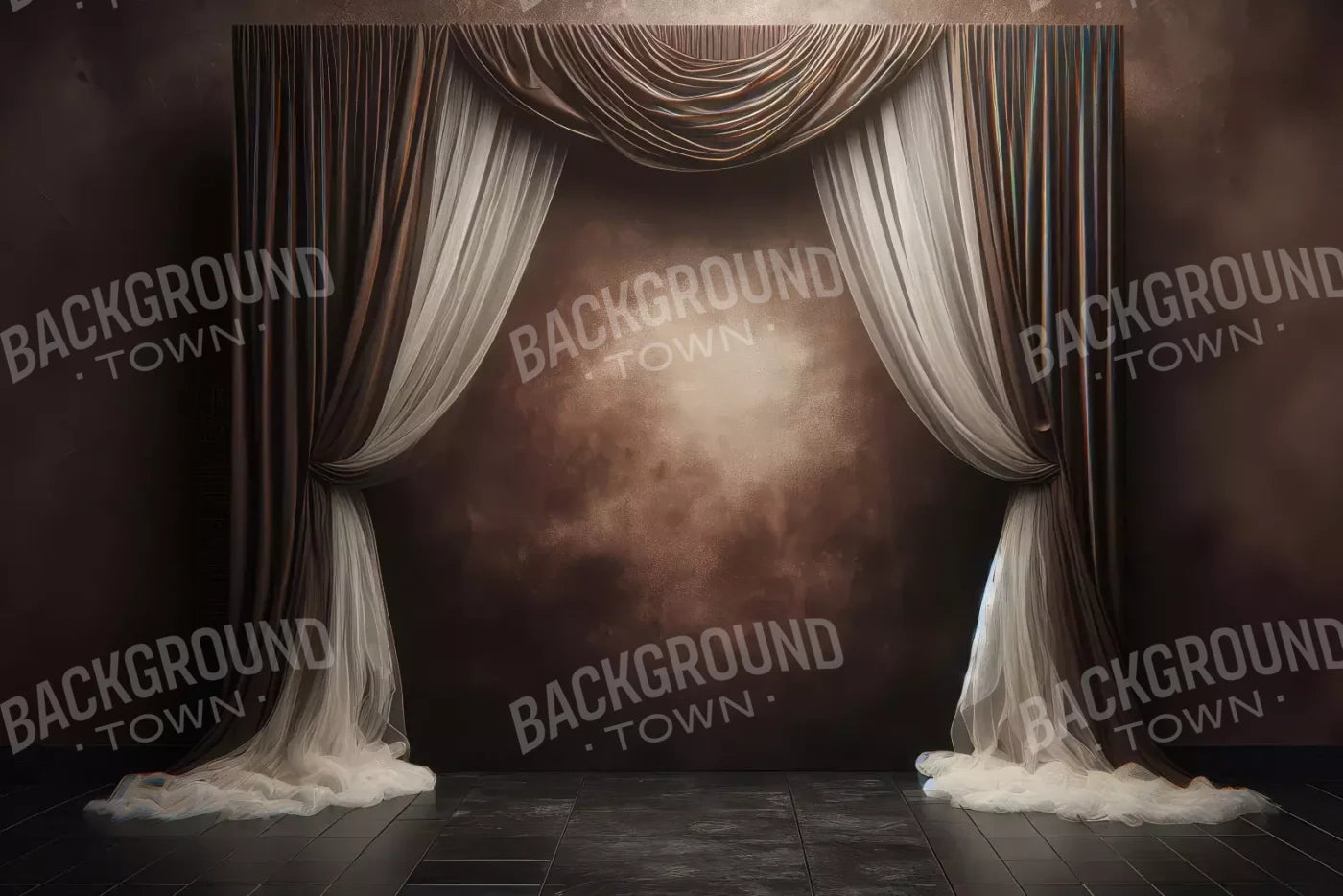 Elegant Montey Brown Curtain 12’X8’ Ultracloth (144 X 96 Inch) Backdrop