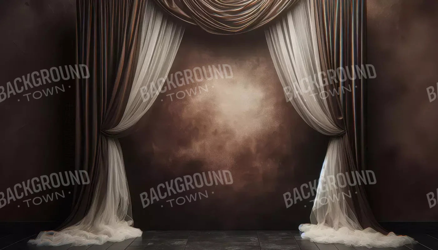 Elegant Montey Brown Curtain 14’X8’ Ultracloth (168 X 96 Inch) Backdrop
