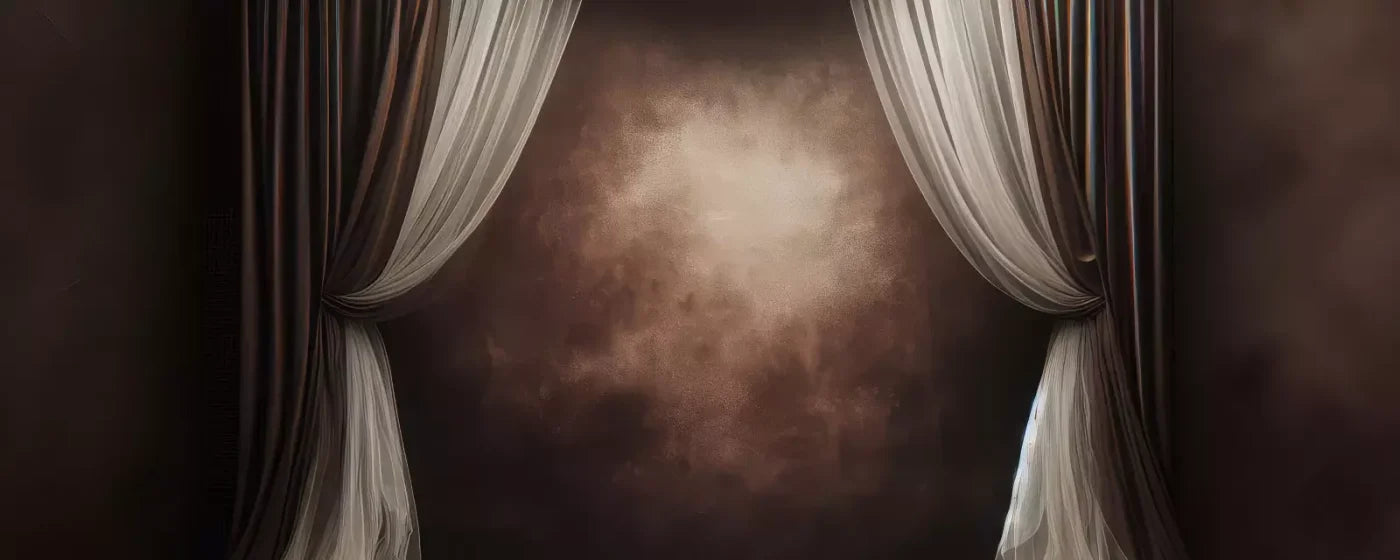 Elegant Montey Brown Curtain 20’X8’ Ultracloth (240 X 96 Inch) Backdrop