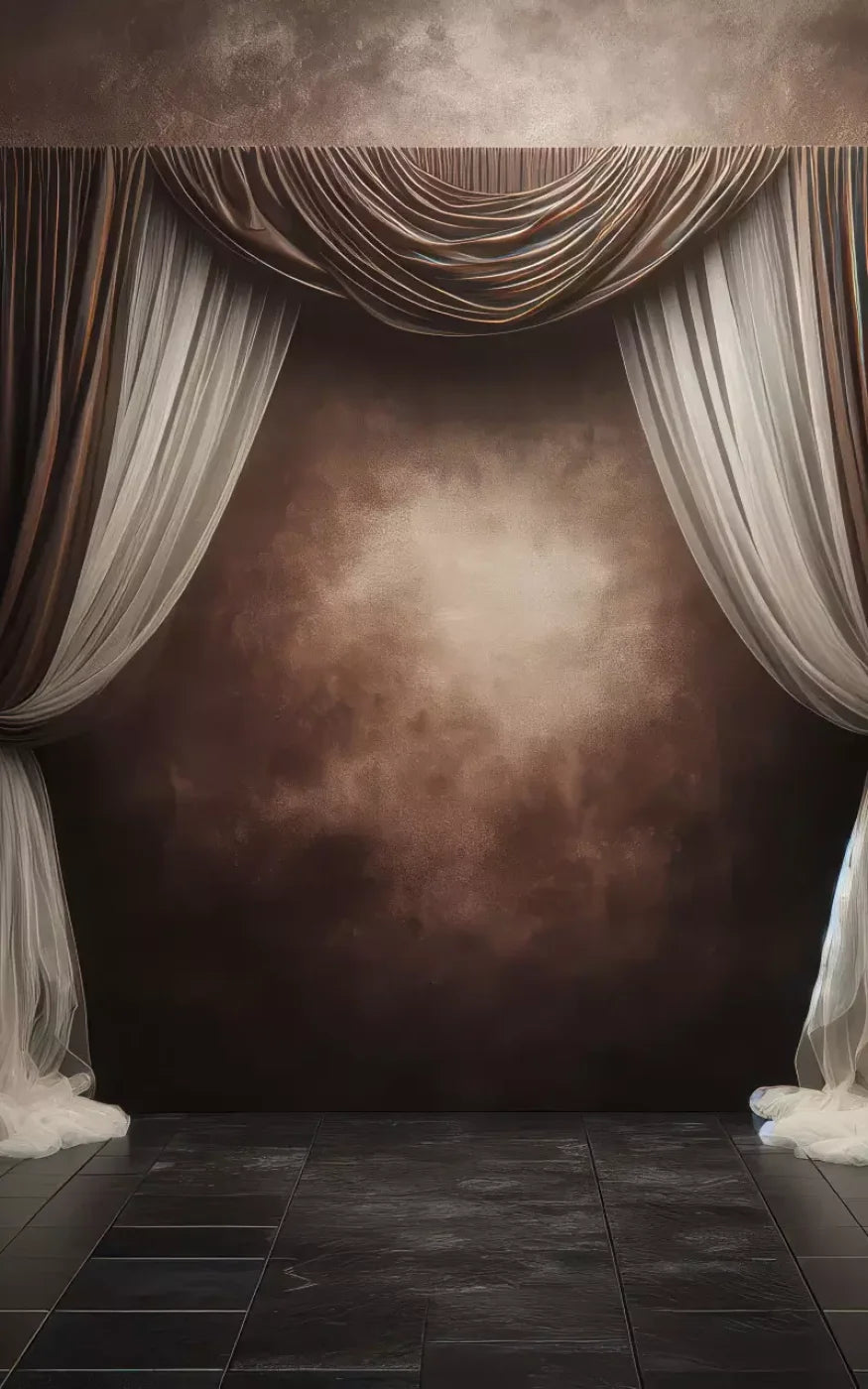 Elegant Montey Brown Curtain 5’X8’ Ultracloth (60 X 96 Inch) Backdrop