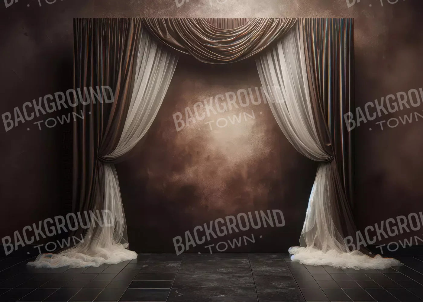Elegant Montey Brown Curtain 7’X5’ Ultracloth (84 X 60 Inch) Backdrop