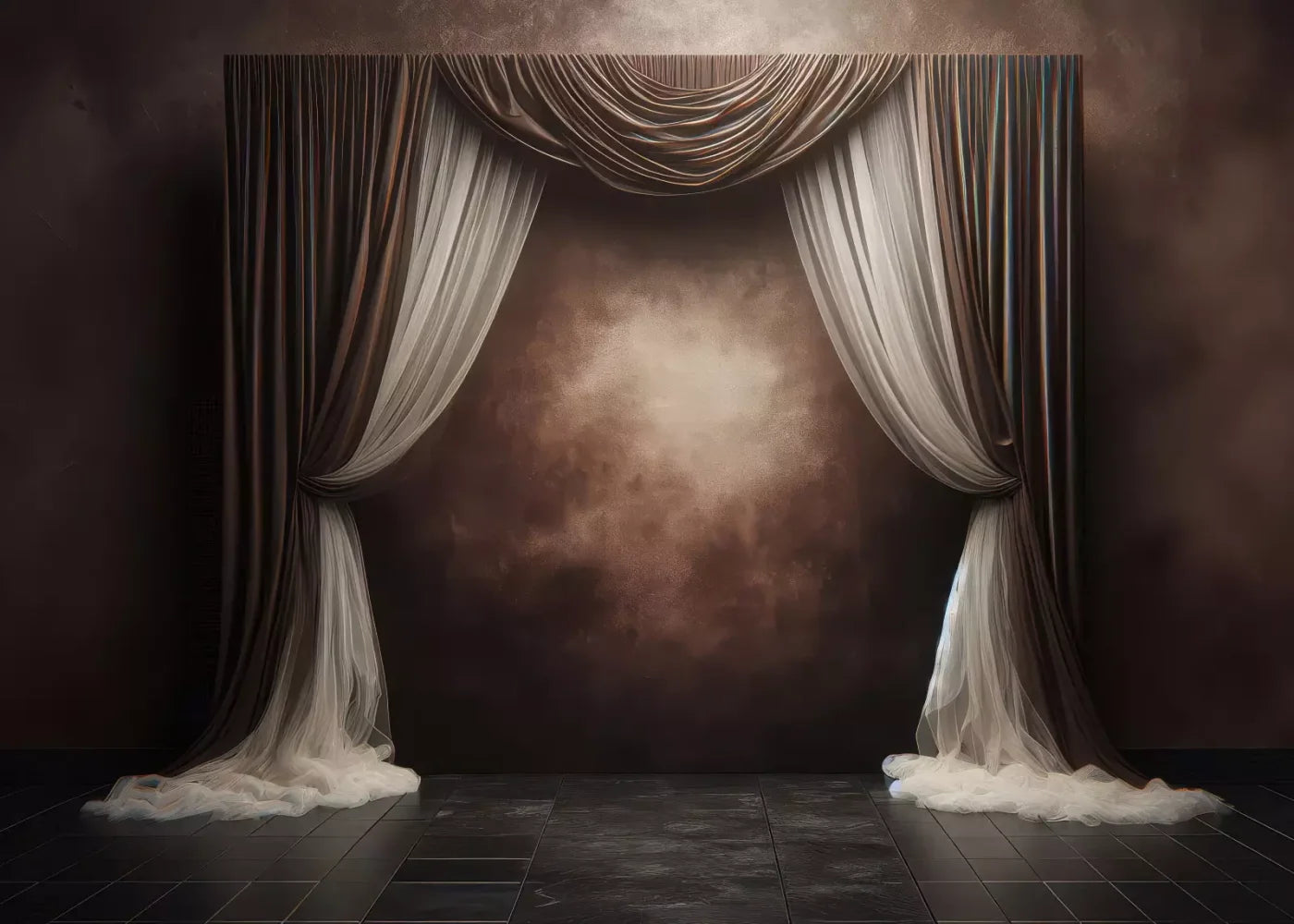 Elegant Montey Brown Curtain 7’X5’ Ultracloth (84 X 60 Inch) Backdrop