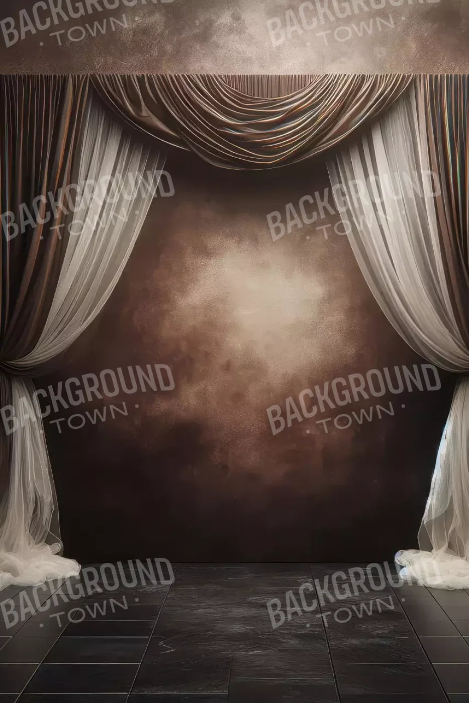 Elegant Montey Brown Curtain 8’X12’ Ultracloth (96 X 144 Inch) Backdrop