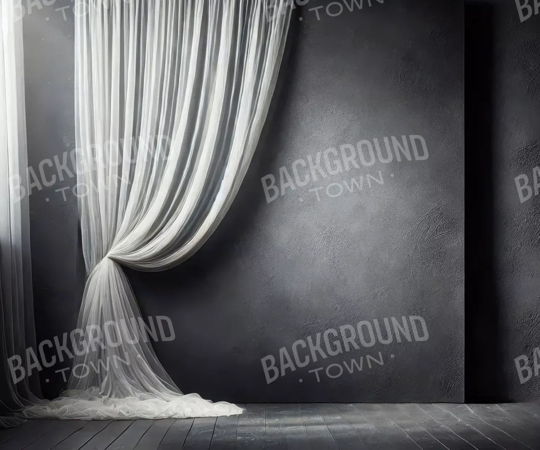 Elegant Pearly Gray Curtian I 5’X4’2 Fleece (60 X 50 Inch) Backdrop