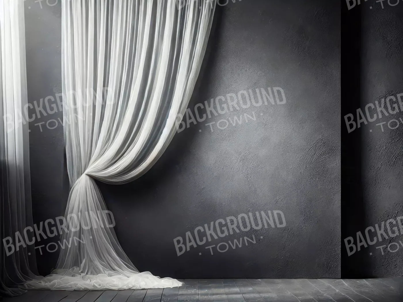 Elegant Pearly Gray Curtian I 6’8X5’ Fleece (80 X 60 Inch) Backdrop
