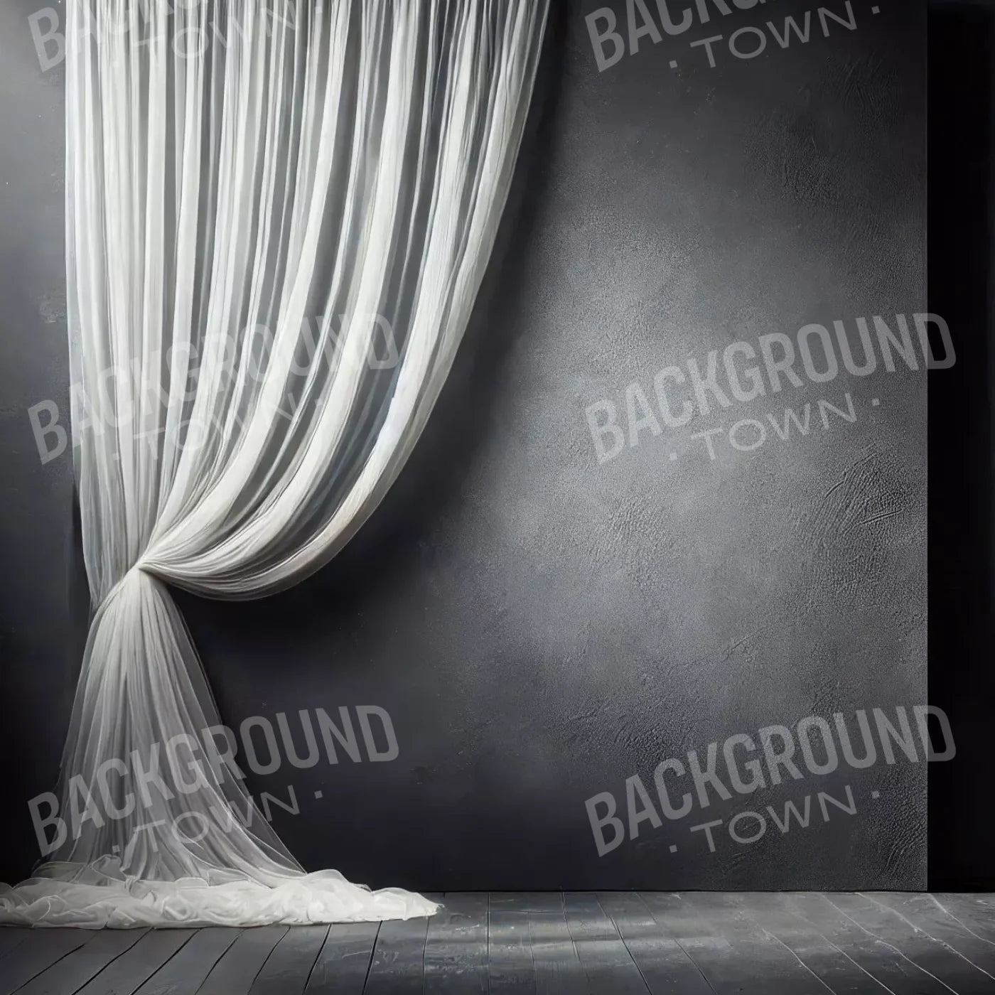 Elegant Pearly Gray Curtian I 8’X8’ Fleece (96 X Inch) Backdrop
