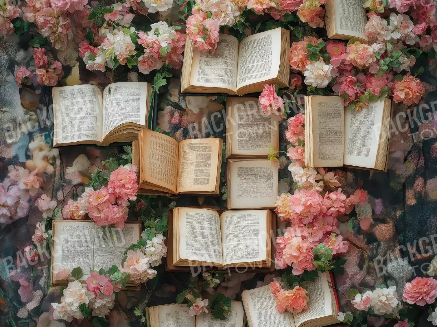 Enchanted Book Wall 6’8X5’ Fleece (80 X 60 Inch) Backdrop