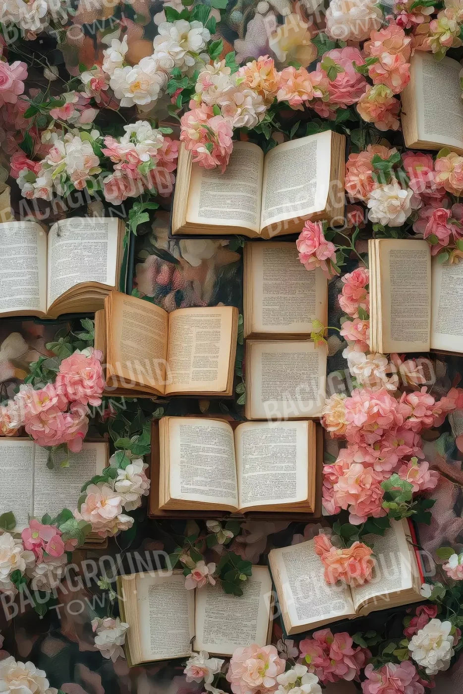 Enchanted Book Wall 8’X12’ Ultracloth (96 X 144 Inch) Backdrop