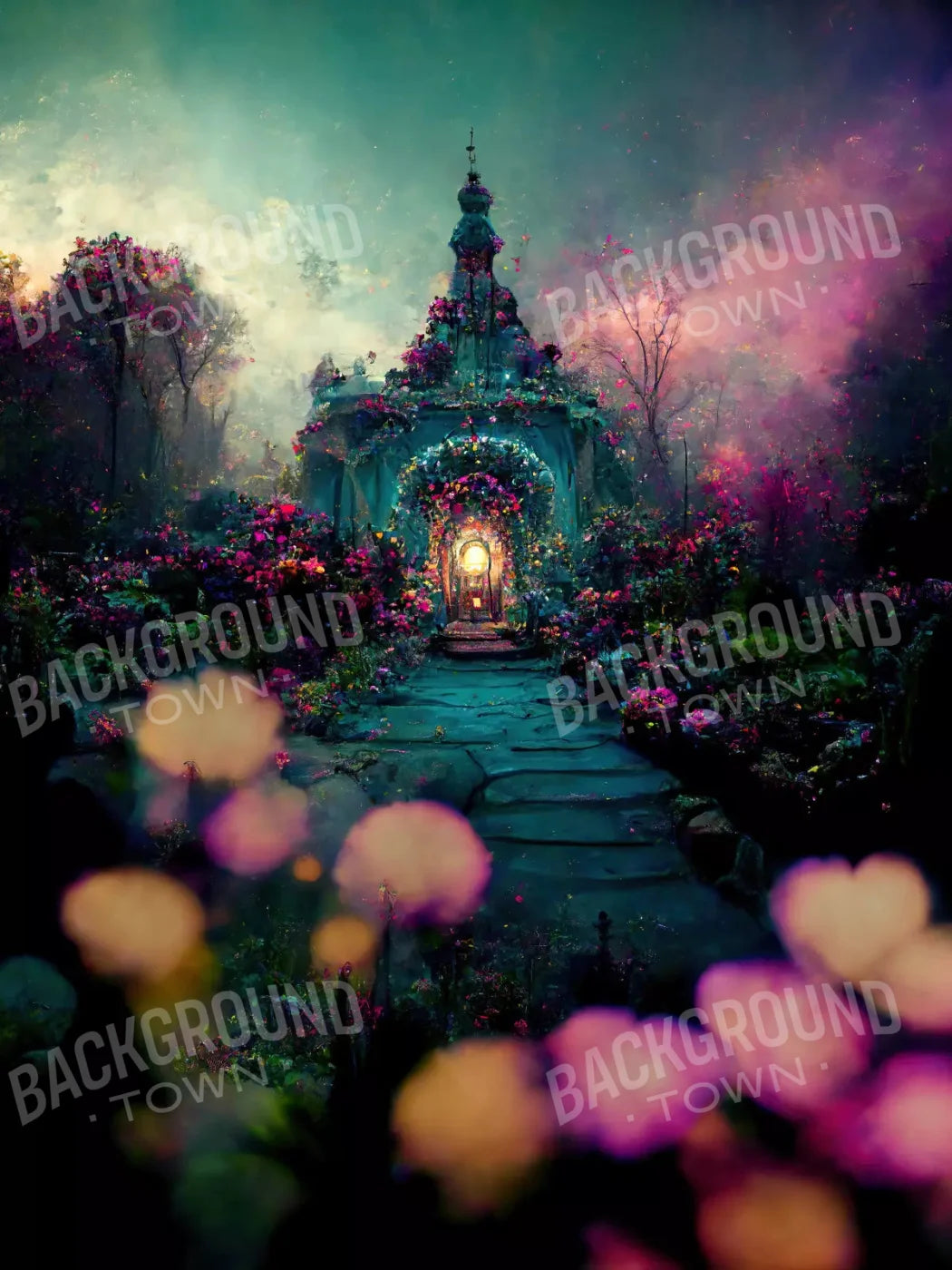 Enchanted Village Ii 8X10 Fleece ( 96 X 120 Inch ) Backdrop