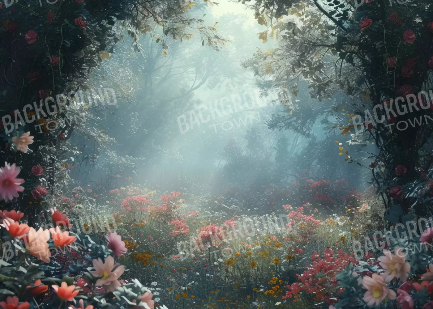 Ethereal Flowey Garden 7’X5’ Ultracloth (84 X 60 Inch) Backdrop