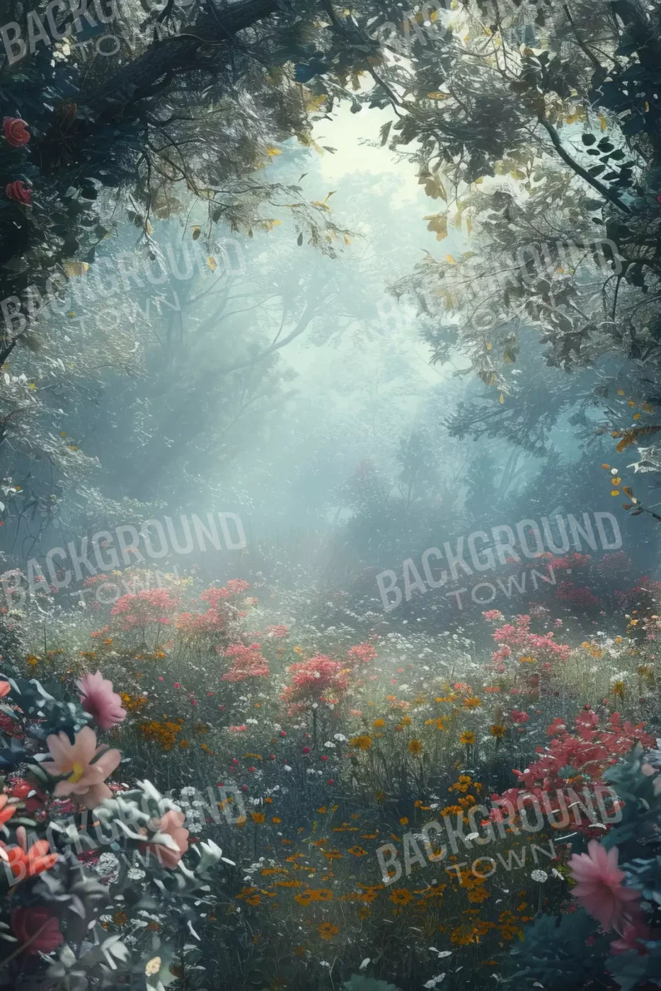 Ethereal Flowey Garden 8’X12’ Ultracloth (96 X 144 Inch) Backdrop