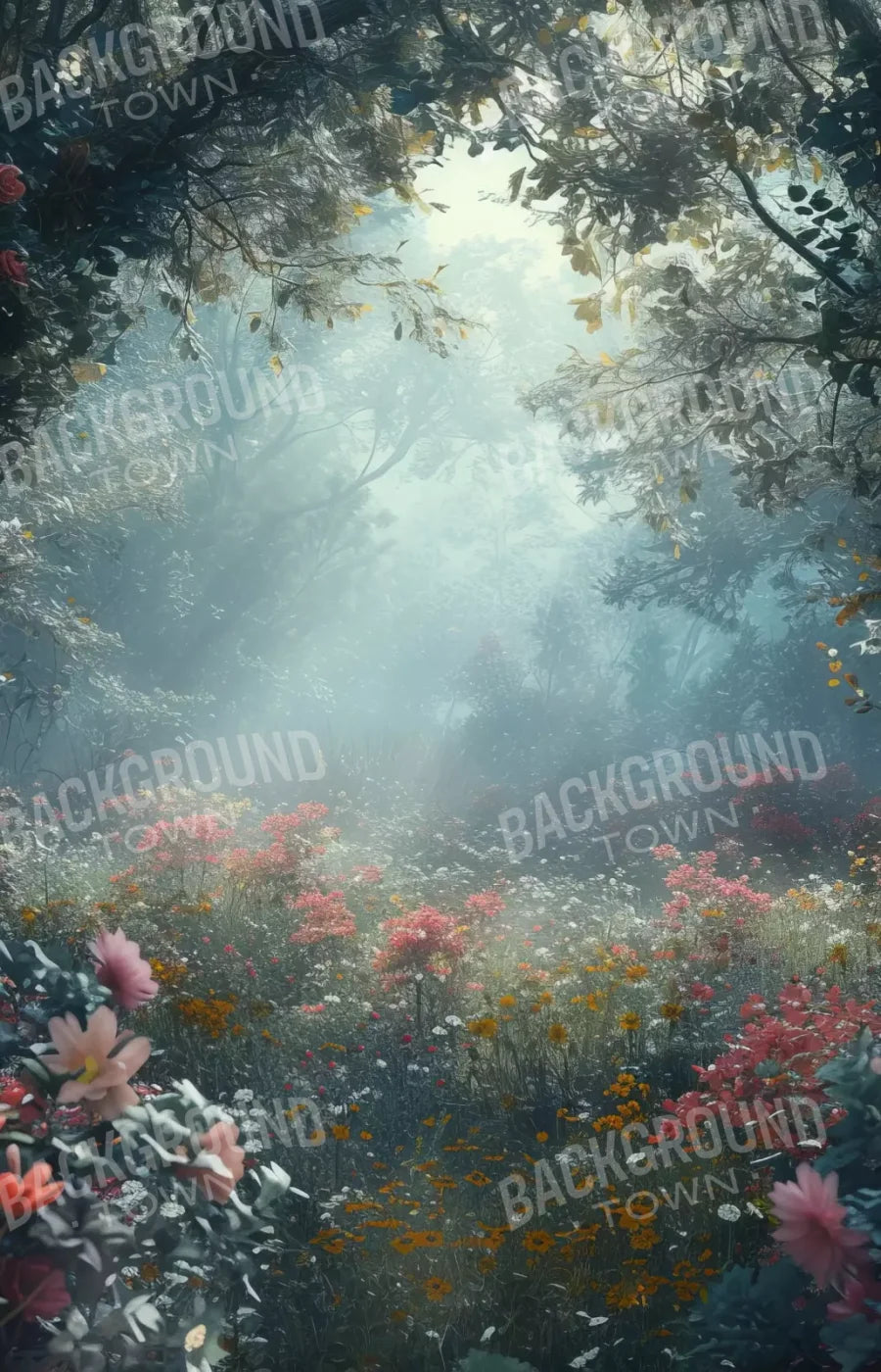 Ethereal Flowey Garden 9’X14’ Ultracloth (108 X 168 Inch) Backdrop