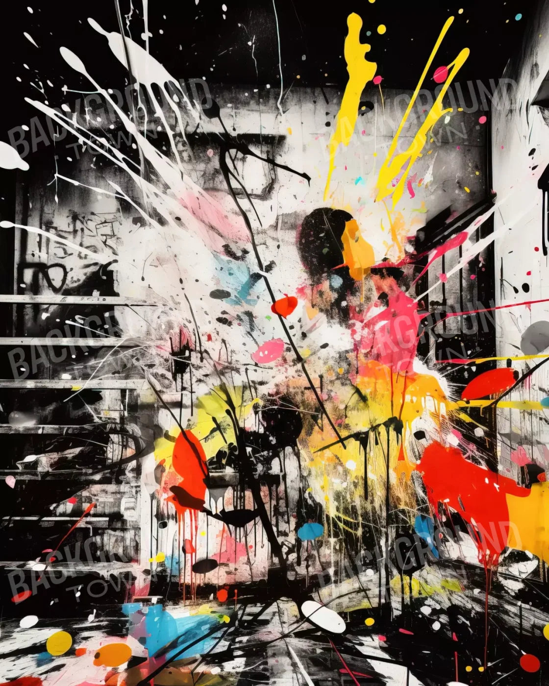 Expressionist Art I 8’X10’ Fleece (96 X 120 Inch) Backdrop