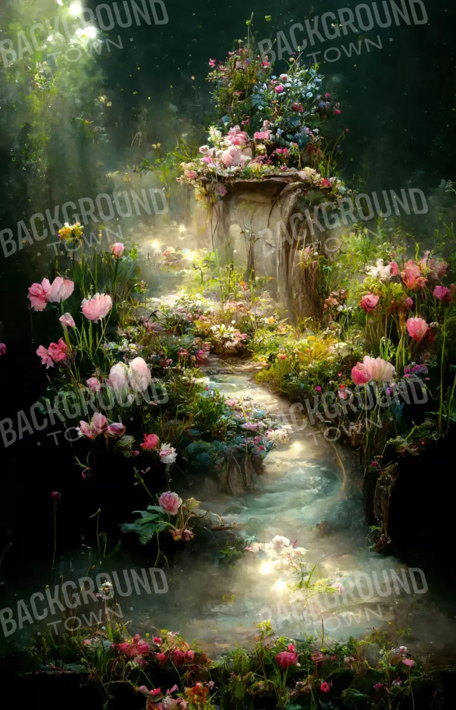 Fairy Garden Path L 8X12 Ultracloth ( 96 X 144 Inch ) Backdrop
