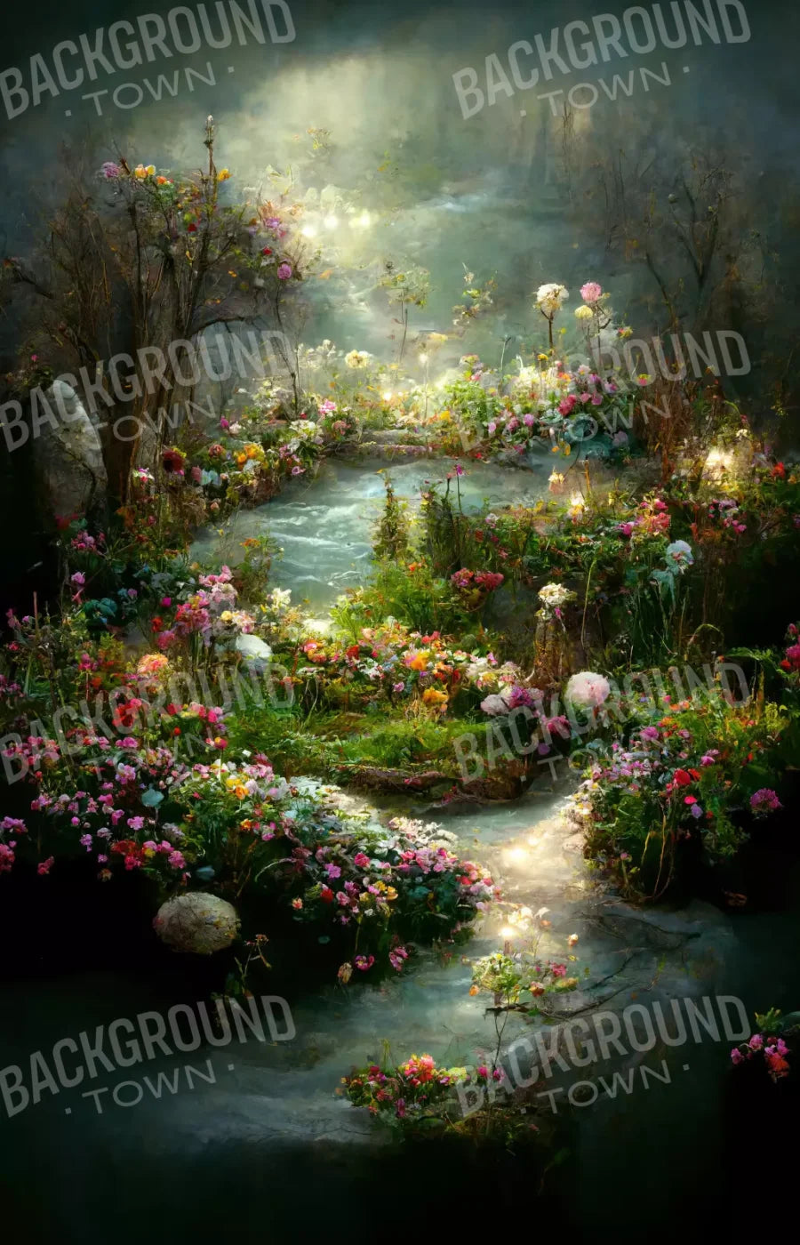 Fairy Garden Path 8X12 Ultracloth ( 96 X 144 Inch ) Backdrop