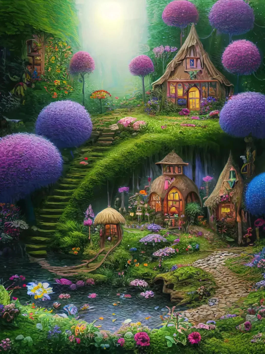 Fairyhouse 5X68 Fleece ( 60 X 80 Inch ) Backdrop