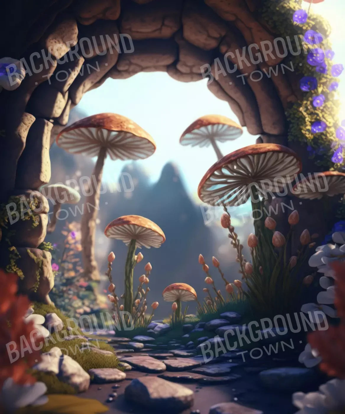 red fairy rocks nature Backdrop for Photography